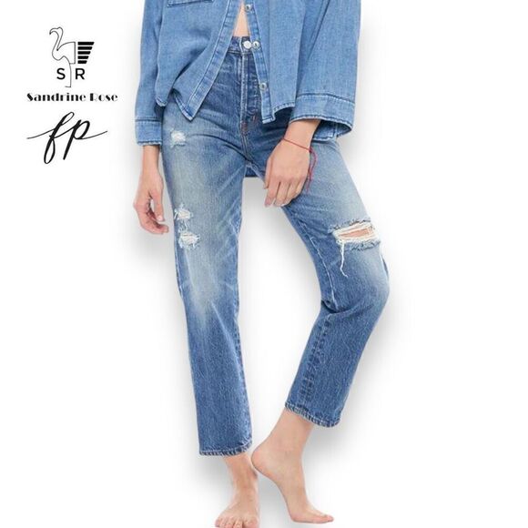 Sandrine Rose x Free People Jeans Womens Size 26 Indigo Straight‎ Leg - Picture 1 of 11
